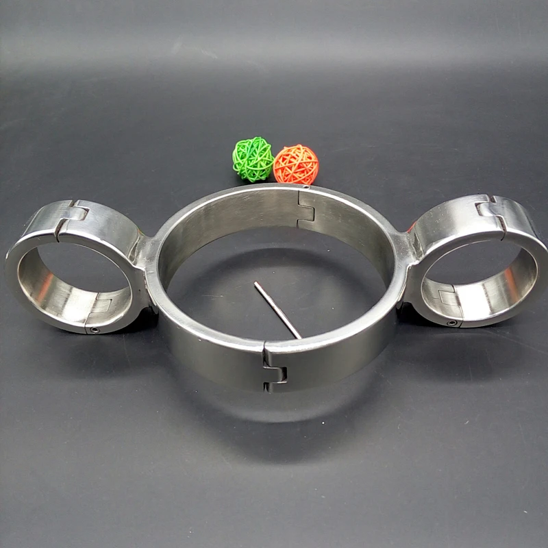 New arrive Hand neck sleve sex collar even handcuffs parallel stainless steel slave bdsm bondage cuffs metal cuffs sex tools New arrive Hand neck sleve sex collar even handcuffs parallel stainless steel slave bdsm bondage cuffs metal cuffs sex tools
