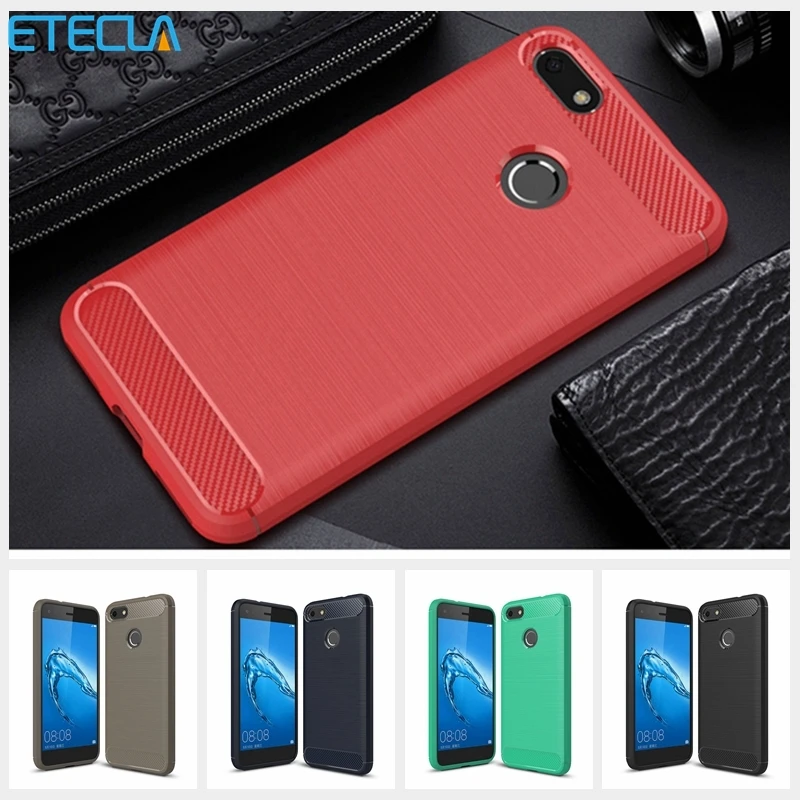 

For Huawei Y6 Pro 2017 Case Huawei Y6 Pro 2017 Cover On For Huawei P9 Lite Mini Silicone Mix Hybrid Protective SLA-L03 Shell