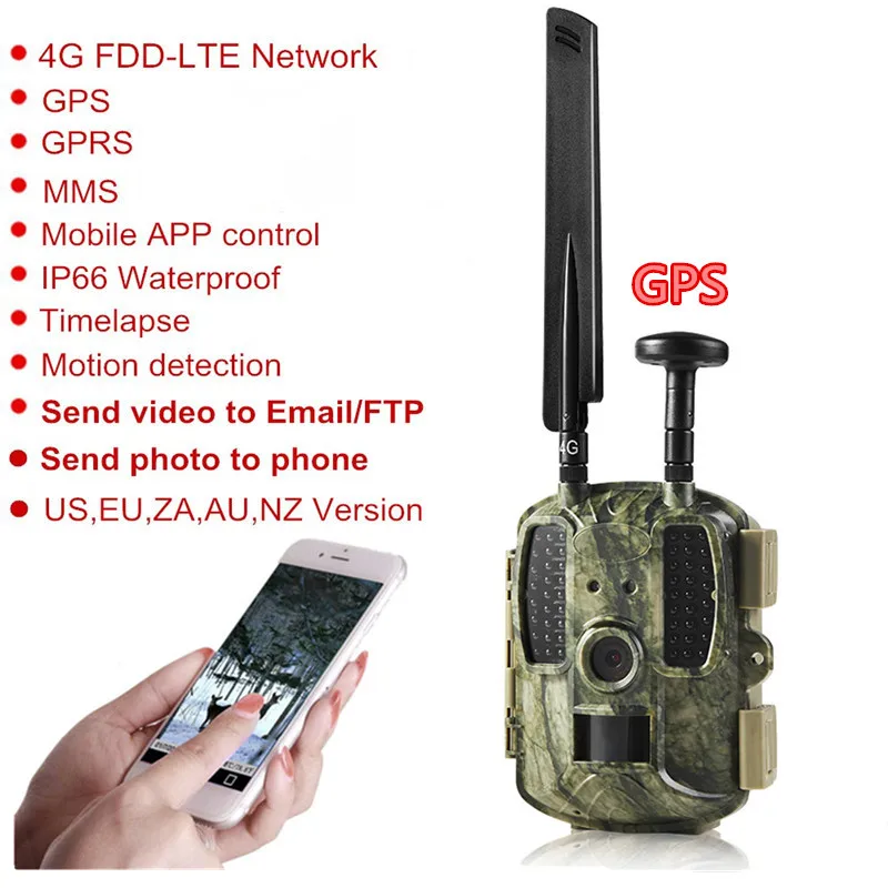 Новые gps охоты Камера цифрового видео Камера фото-ловушки 4G FDD-LTE охоты Камера дикий Камера ловушка Hunter фото Chasse