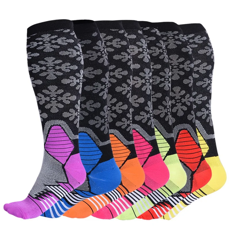 

CALOFE 1 Pair Unisex Compression Sports Socks Running Stretch Shin Splints Flight Athletic Sock Men Women Cycling