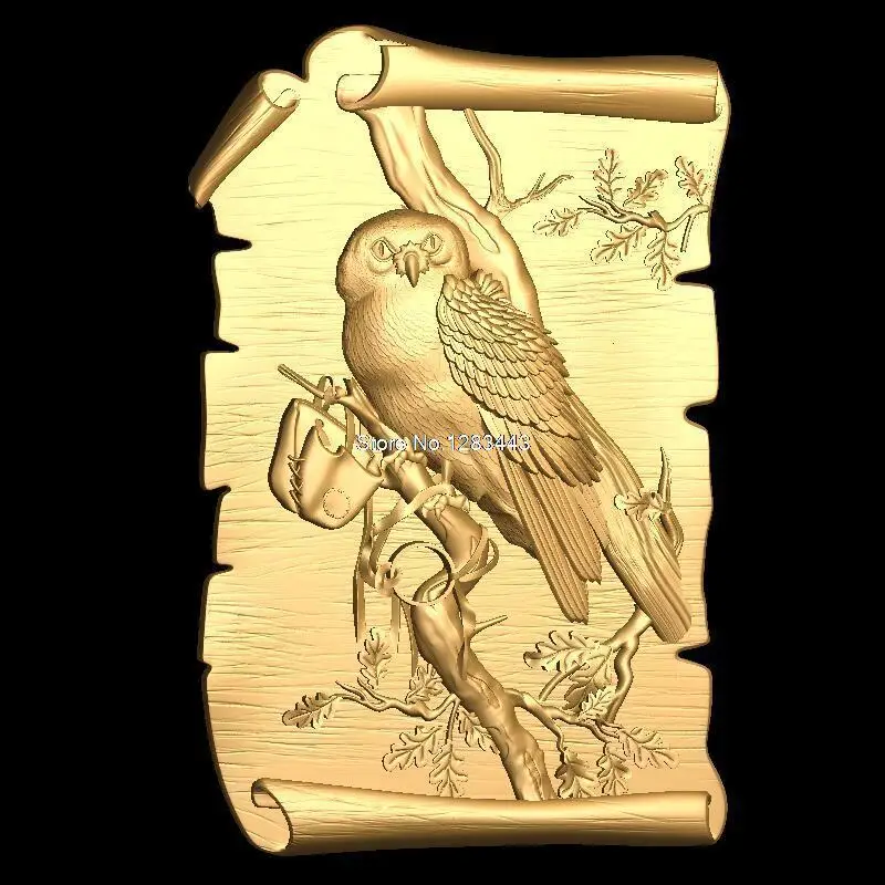 Птица 3D модель STL рельеф для ЧПУ формат мебель птица Декор|stl relief|3d model stlmodel stl |