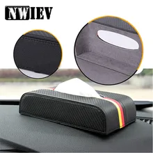 NWIEV карбоновые автомобильные коробки для салфеток бумажное полотенце для Audi B5 A6 C5 C6 Q5 Q7 hyundai Solaris I30 Kia Rio Ceed Sportage
