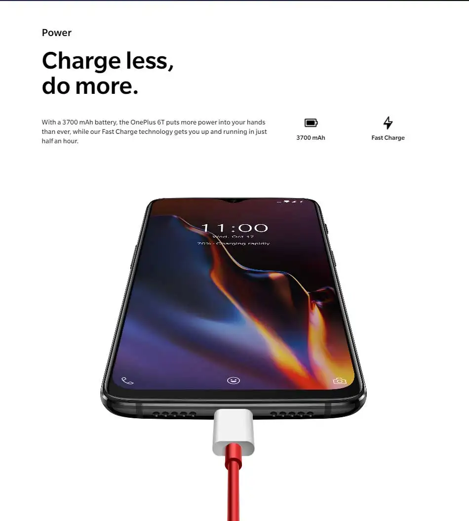 Мобильный телефон Oneplus 6T 4G LTE, 6,41 дюймов, 8 ГБ ОЗУ, 128 Гб ПЗУ, Восьмиядерный процессор Snapdragon 845, двойная задняя камера, Android 9,0, NFC, смартфон
