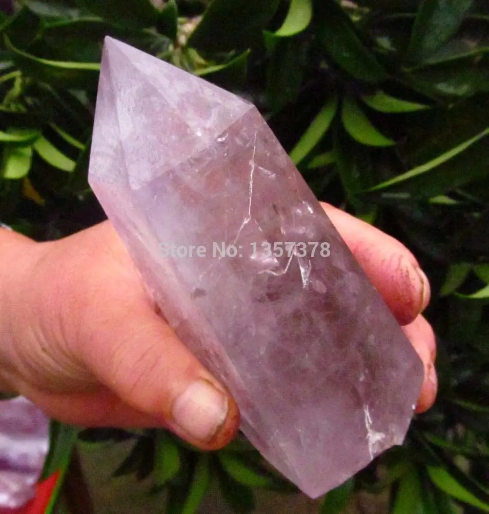 

huij 00208 long NATURAL AMETHYST QUARTZ CRYSTAL POINT Healing Bronze Statue
