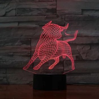

Goat 3D Optical Illusion Lamp LED Touch Switches Light 7 Colors Changing Nightlamp Novelty Portable Luminaria Kida Kiddie Gift