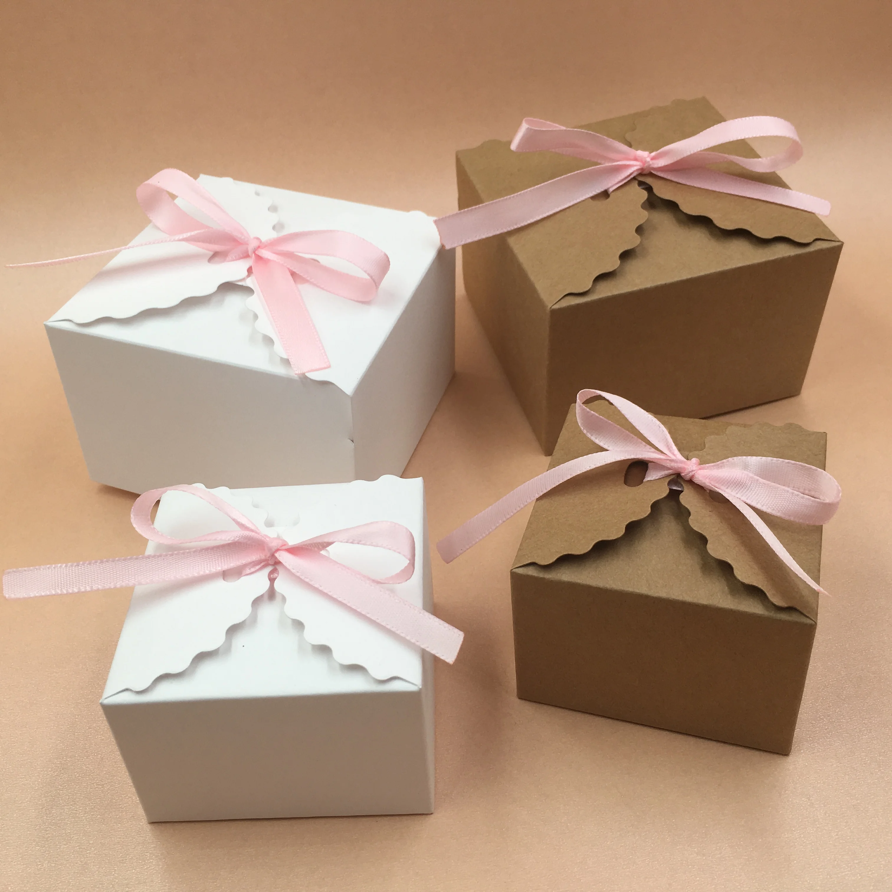 NEW Kraft Paper Wedding Favors Gifts Boxes Candy Jewelry Handmade Soap Packaging 