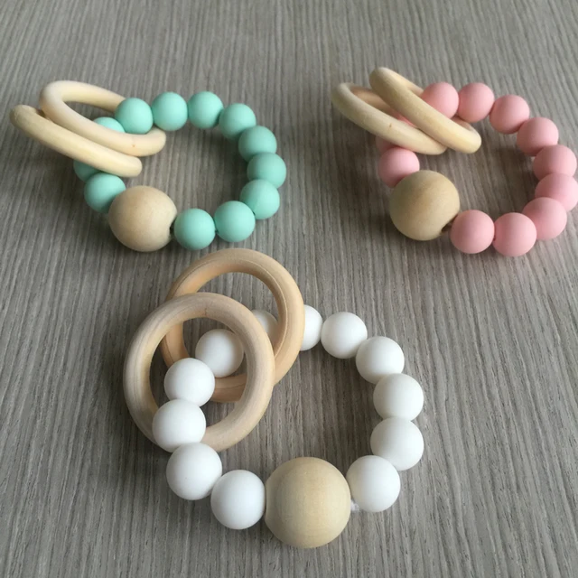 wooden teething beads