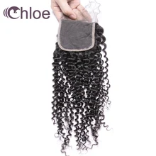CHLOE волосы бразильский странный вьющиеся Синтетическое закрытие шнурка волос 4x4 дюйма Бесплатный Часть Синтетическое закрытие волос с ребенком волос Remy Человеческие волосы