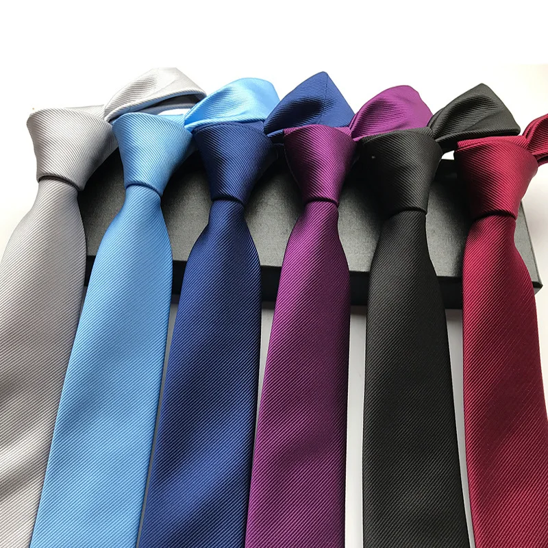 

OSCN7 Solid Color Neck Tie Men Fashion All Match Business Gravata Slim Wedding Ties for Men 6cm