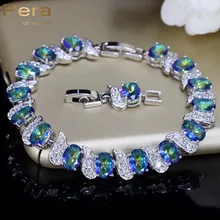 Пера модные ювелирные изделия с фианитами кубического циркония микро проложить свет с синими стразами с украшением в виде кристаллов Браслеты& браслеты для Для женщин B010