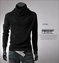 Hirigin 2017 Fashion Men Korean Smart Casual Autumn Slim Fit T-Shirts Turtleneck Long Sleeve Cotton Blend T-Shirt Solid Outwear