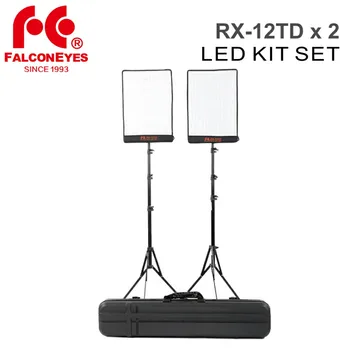 

Falcon Eyes 2pcs RX-12TD 100W Dimmable LED Video Light 280pc Flexible Rollable Cloth Lamp with Diffuser + Outdoor Carry Bag Kit