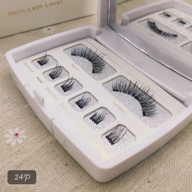 Genailish 8pcs 3D Magnetic Eyelashes Mink Lash Full Strip Lashes False Eyelash With Tweezers Double Magnet Fake Lash SCT-W-602 - Цвет: SCT-W-601