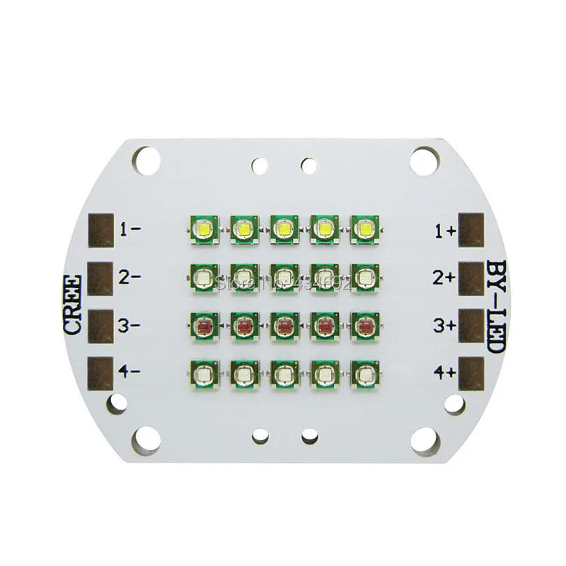 

Cree XPE XP-E 20Leds 4 Channel RGBW Led Emitter Light White 6000K Green 520NM Red 620NM Blue 470NM DIY Plant Grow Led Light
