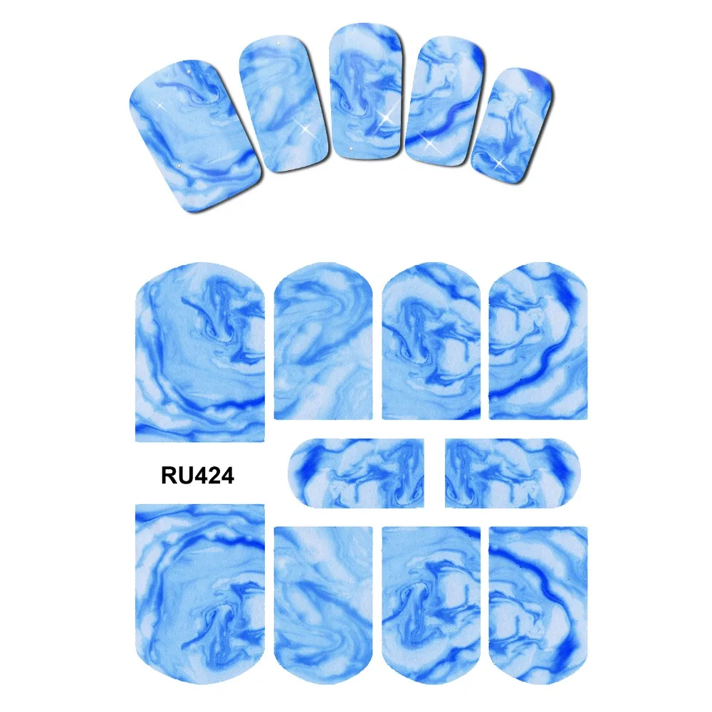 UPRETTEGO NAIL ART BEAUTY WATER DECAL SLIDER цветные наклейки на ногти мраморный камень абстрактный