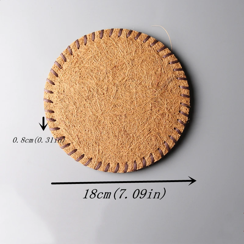 Ручная работа натуральная круглая утепленная Подставка под кружку подставки набор поддержка кофе горячий напиток Pad Бытовая теплоизоляция в кухонном декоре - Цвет: 18x0.8cm