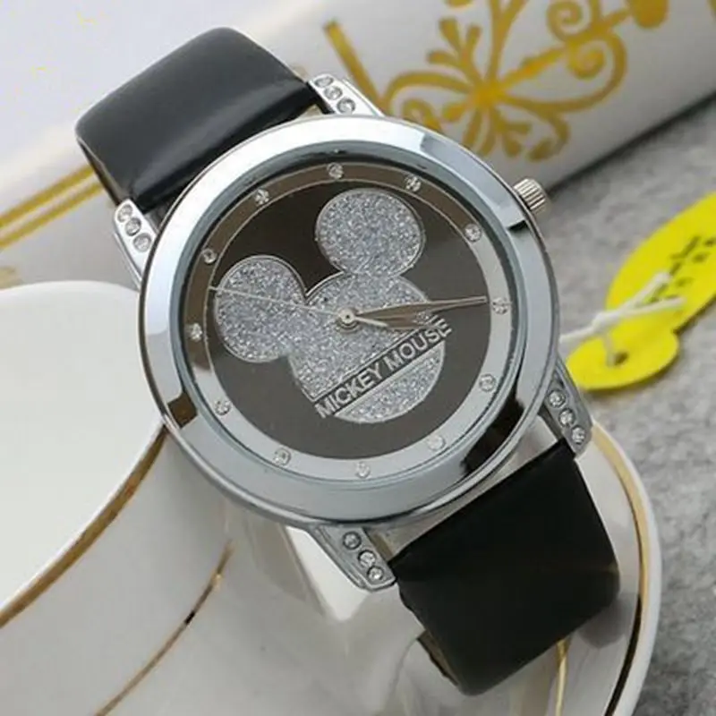 Mickey Mouse Women Anime Girls Quartz Watch Cartoon Watch Children Watches Crystal Diamond For Student Clock Dropshipping