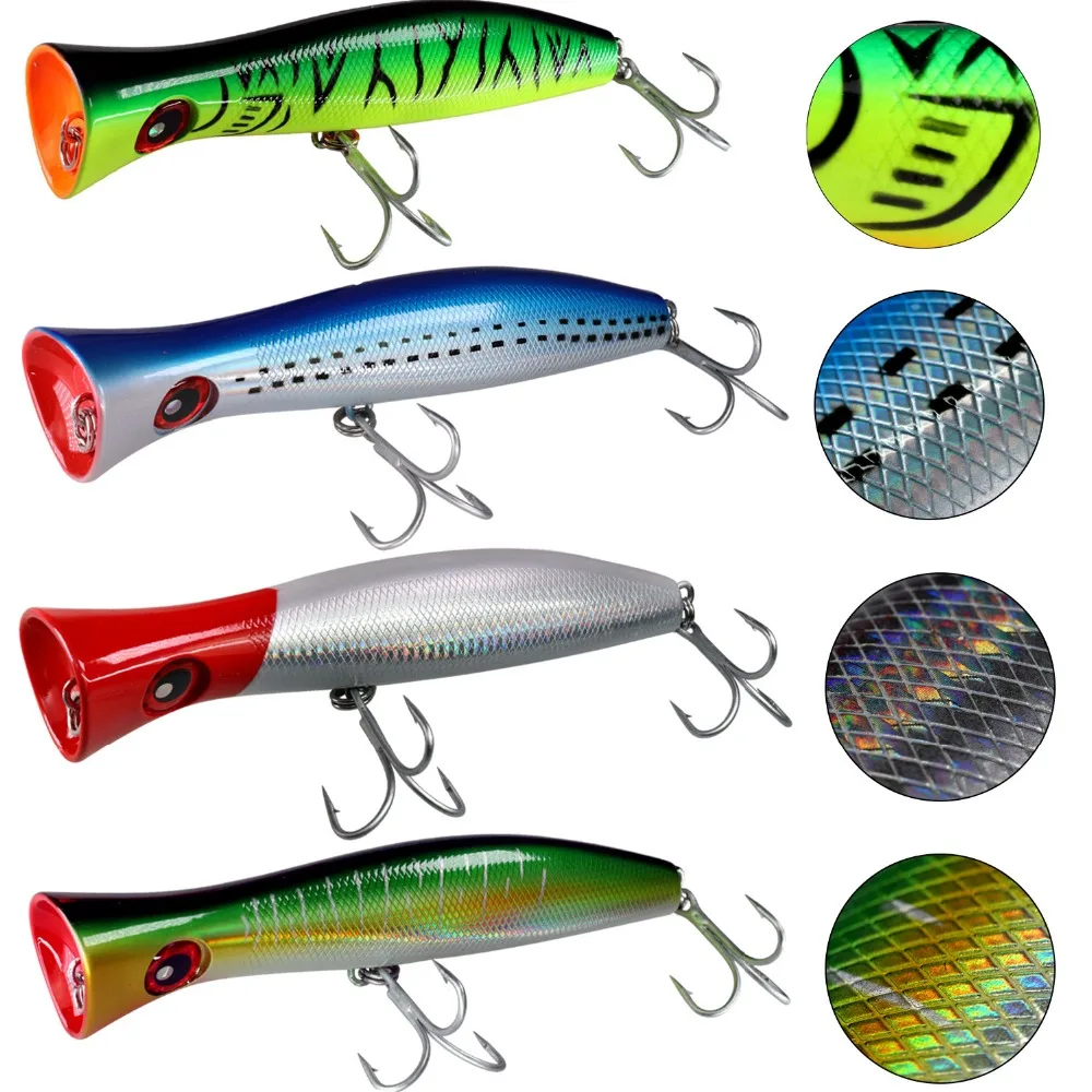 1pcs 120g Popper Fishing Lure Saltwater GT Offshore Big Game Top Water