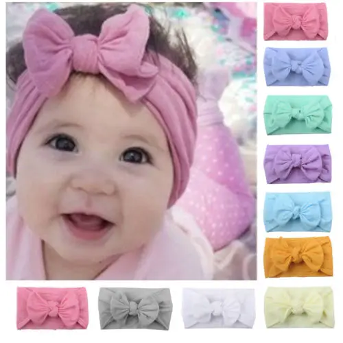 

Newest Toddler Baby Girls Head wrap Top Knot Big Bow Turban Headband Hair Accessories