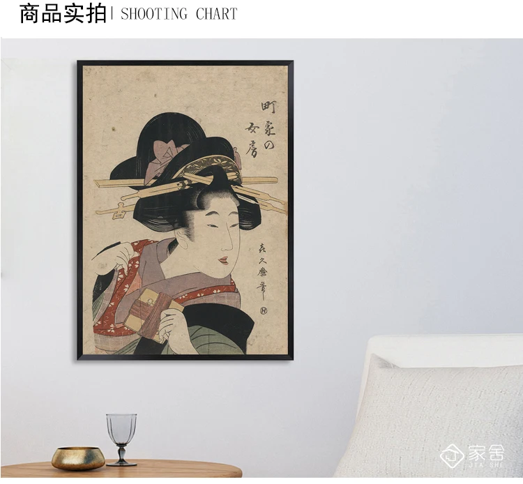 Японский Ukiyo-e красота рисунок холст живопись спа Ресторан Классическая роспись дамы Настенная картина плакат домашний декор для гостиной