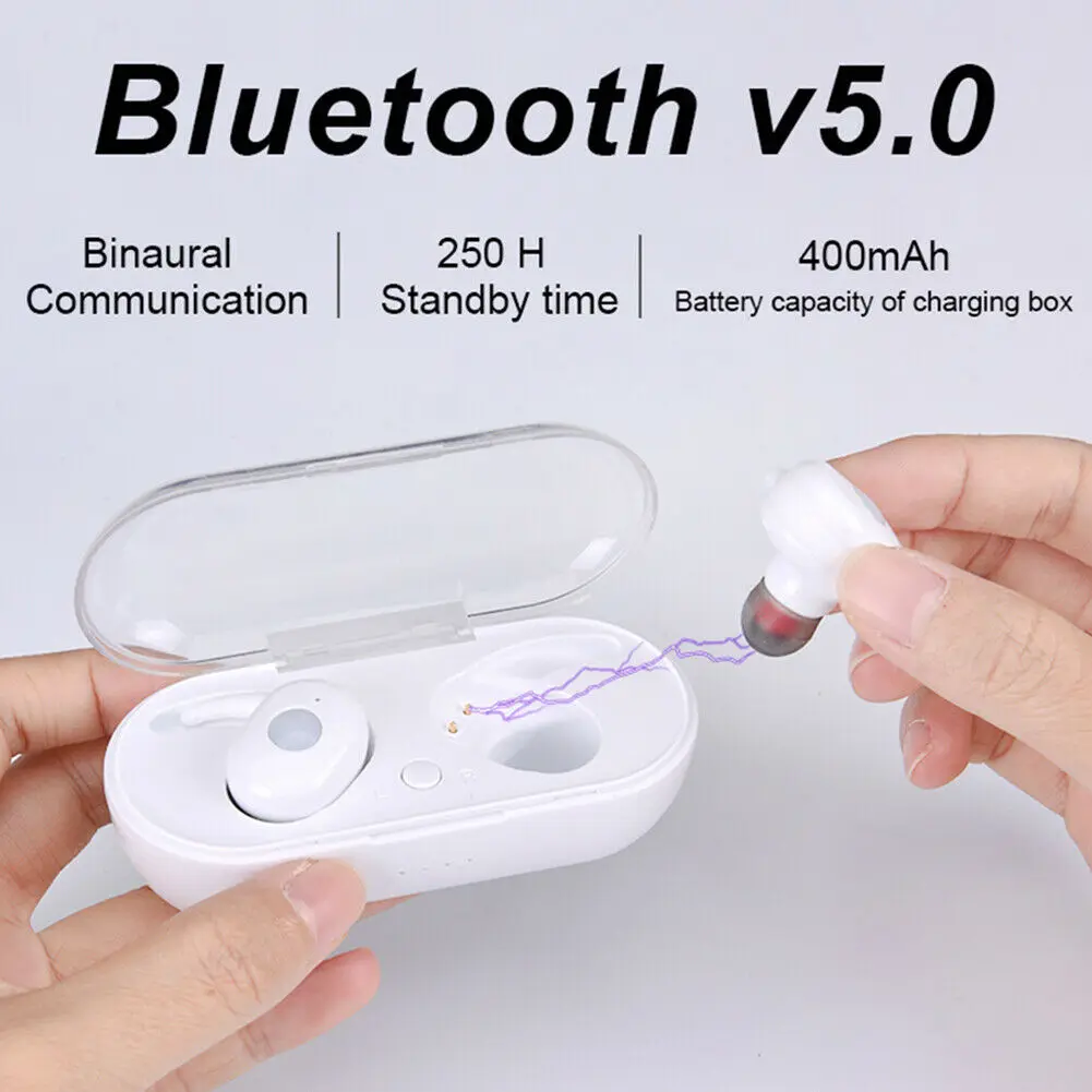 Купить Bluetooth 5.0 TWS Earphone Wireless Handsfree Earphones Mini Earbuds IPX7 Waterproof With Charging Box New  Электроника | Наушники и гарнитуры (33057570142)