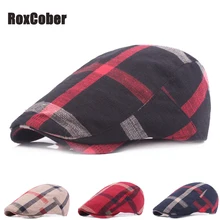 RoxCober винтажная цветная клетчатая кепка Newsboy, Кепка для гольфа плюща, для вождения, для защиты от солнца, плоская, таксистская, повседневная, хлопковая, Гэтсби, шапки, регулируемые, унисекс, береты