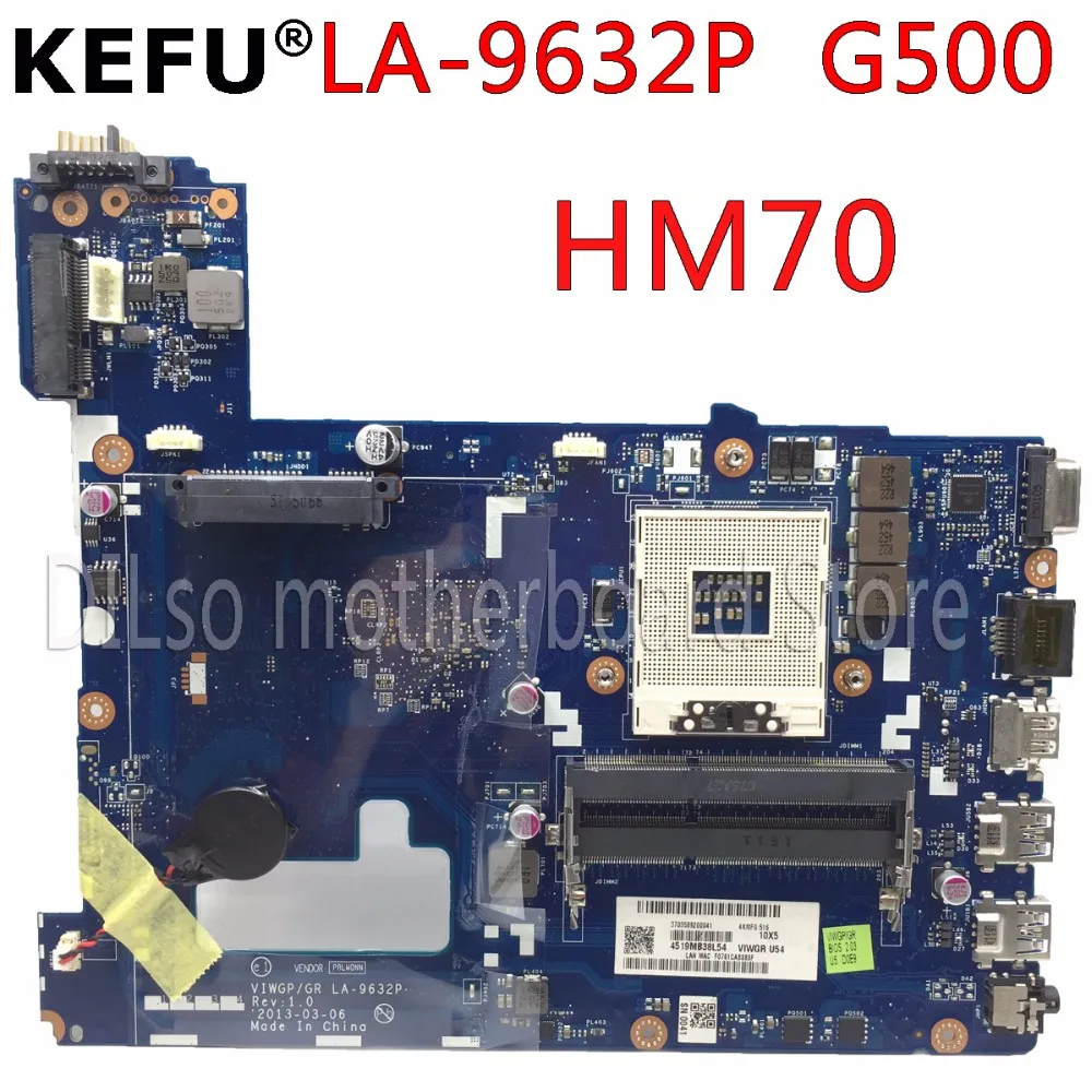 Материнская плата KEFU VIWGP/GR LA-9632P для ноутбука Lenovo G500 материнская la-9632p HM70 DDR3 |
