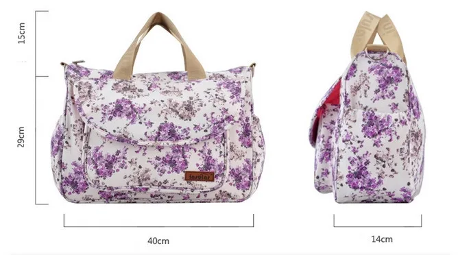 Цветок сумки для подгузников Водонепроницаемый мамина сумка через плечо сумка антибактериальные Многофункциональный Материнство сумка для путешествий Прямая