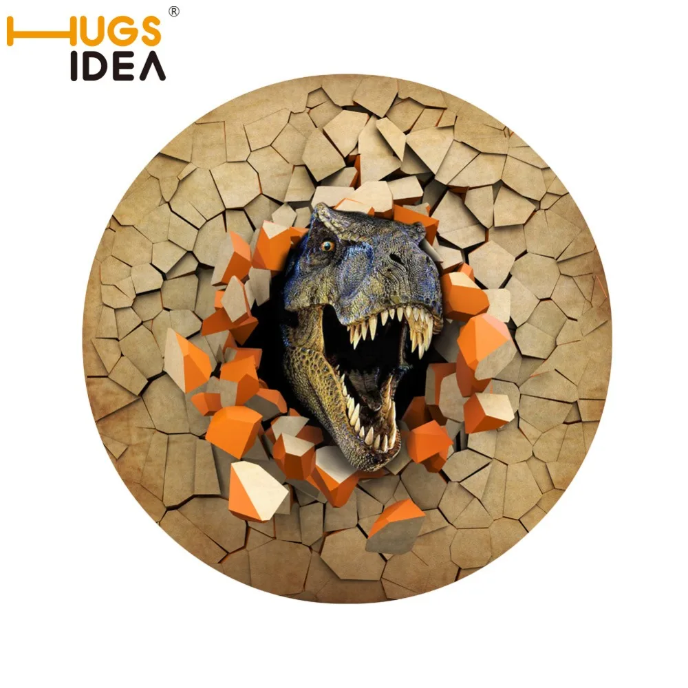 

HUGSIDEA 3D Dinosaur Round Carpet Rugs Non-slip Solid Color Children Round Play Carpets Computer Chair Hanging Basket Puzzle Mat