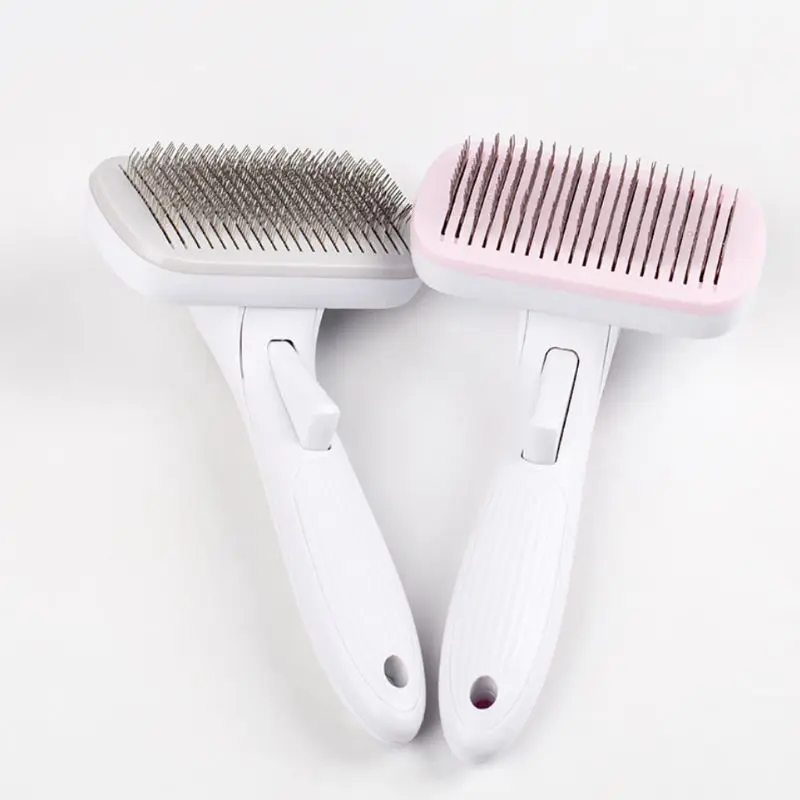 

Multi-color Pet Comb Dog Hair Automatic Cleaning Brush Pets Hair Removal Brushes Pet Dog Cat Grooming Products C42