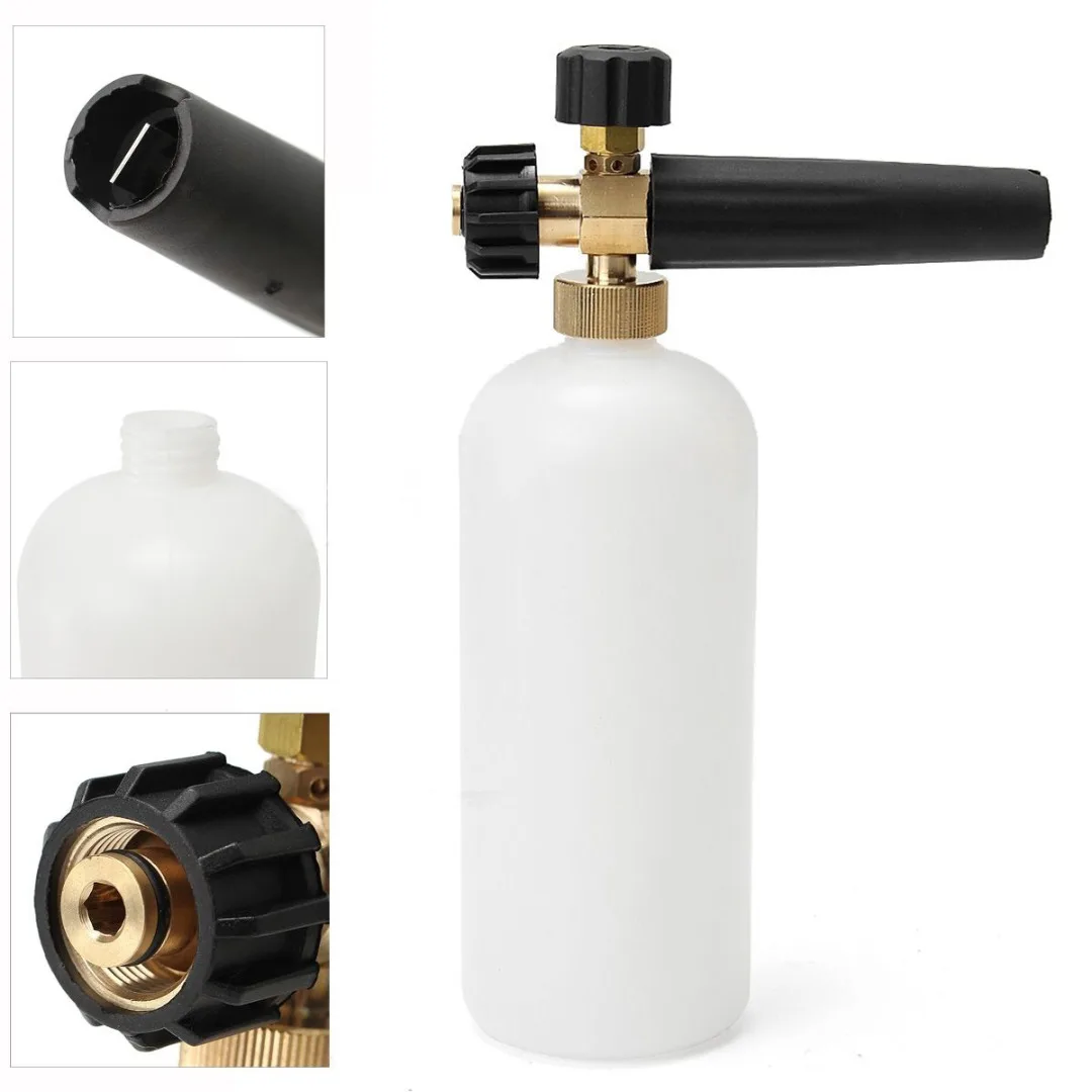 

1pc Pressure Washer Snow Foam Lance with 1L Car Soap Bottle and Transparent Hose Mayitr For Karcher HDS & HD M22F