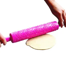 Пластиковая форма для выпечки теста, переносная рельефная Скалка с узором в виде сердца, помадка, кондитерские изделия для украшения торта, кухонный инструмент для выпечки