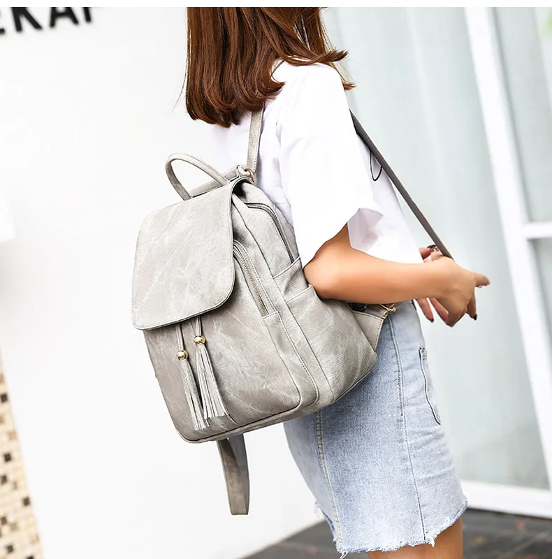 Женский рюкзак в винтажном стиле, 2 шт., школьные сумки для девочек-подростков, повседневные кожаные рюкзаки, многофункциональные женские дорожные рюкзаки XA501H