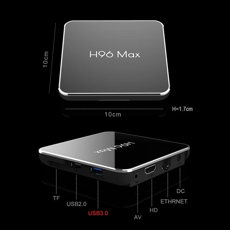 2018 H96 MAX Plus Smart TV Box Android 8.1 TVBox 4 gb di Ram 32 gb/64 gb di Rom amlogic s905x2 1080 p 4 k H.265 USB3.0 IP TV