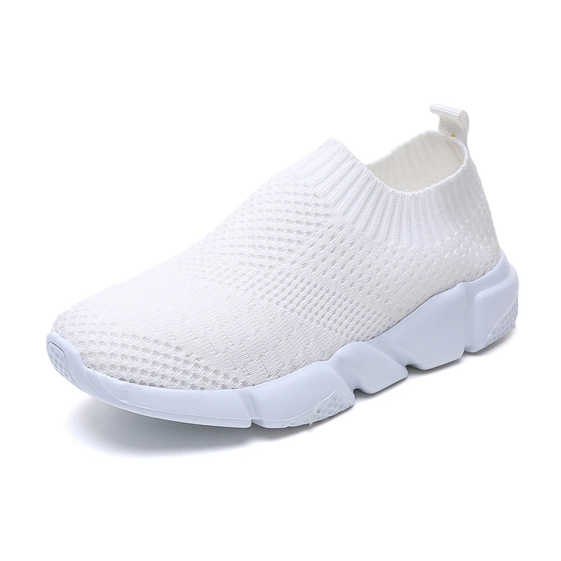 

DAOKFPO plus size breathable air mesh sneakers women 2019 spring summer slip on platform knitting flats soft walking shoes woman