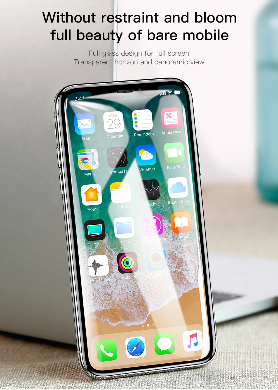 Baseus закаленное стекло для iPhone X защита экрана 4D поверхность полное покрытие стекло для iPhone X Передняя пленка крышка 0,3 мм тонкая пленка