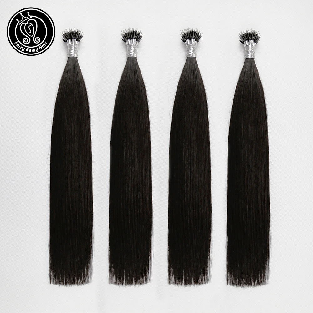 

Fairy Remy Hair 0.8g/s 16" 18" 20" Nano Ring Micro Beads Hair Natural Black 100% Remy Brazilian Human Hair Extensions 50s/pack