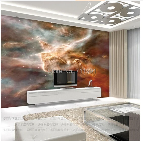 

Free shipping custom 3D wallpaper mural wall painting the living room TV backdrop smallpox Star nebula constellation
