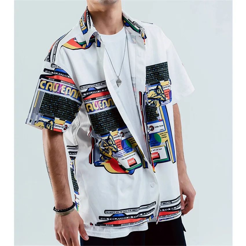 

Summer Punk Style C.E CAVEMPT Shirt 19SS Hip Hop Oversize Men Short CAVEMPT Sleeve White Japan MD STRUCTURES CAVEMPT Shirt