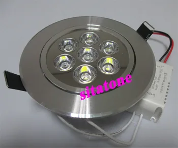 

2 years warranty Free shipping sale 7W led down light,770LM,AC85-265V,7*1W led ceiling light