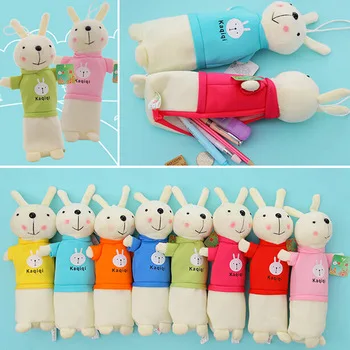 1X Kawaii Cute Rabbit Bunny Pencil Case Pen Bag Holder Storage Stationery School Supplies Cosmetic Makeup Bag Birthday Gift