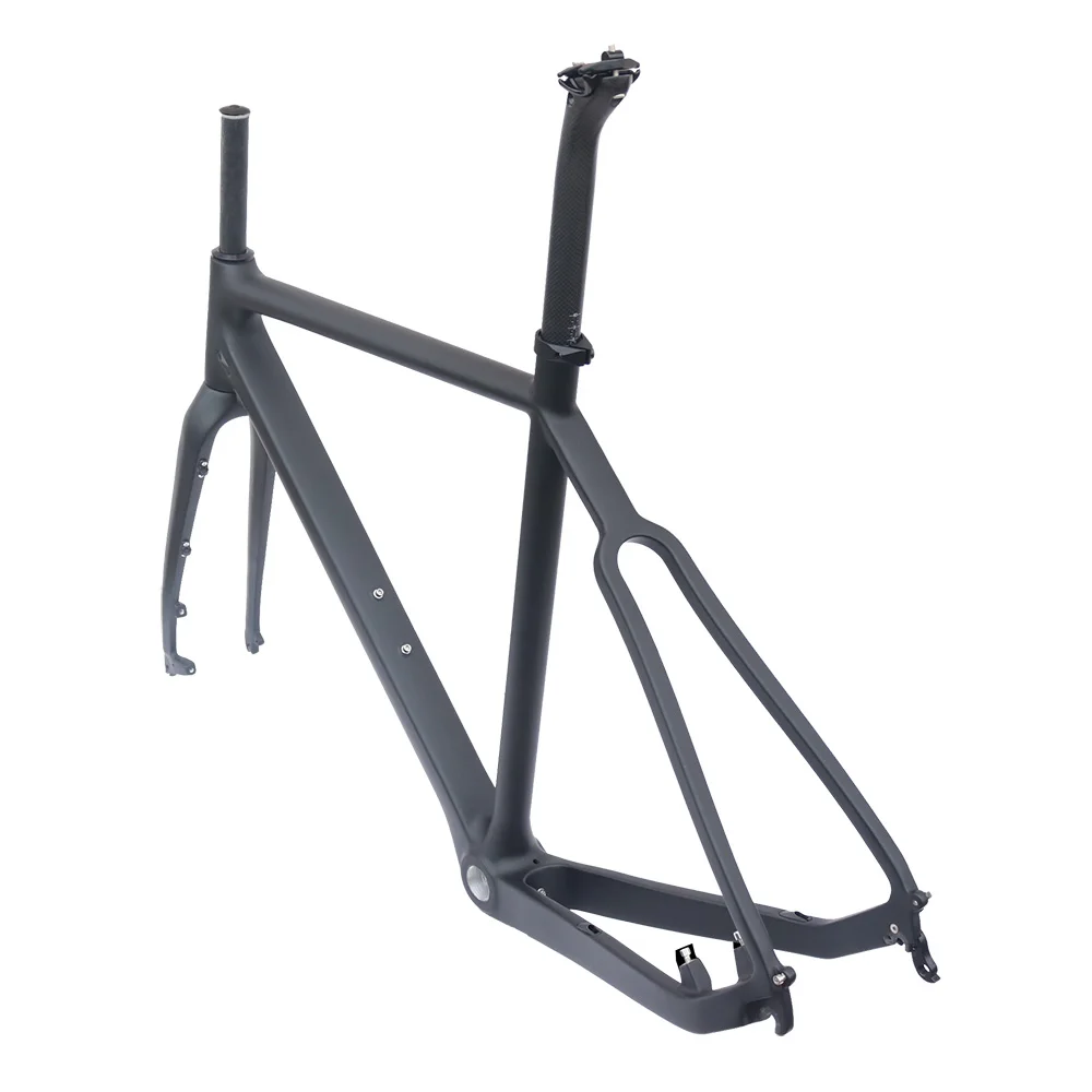 Cheap Cyclo-Cross carbon bike frame matt black 51/53/55cm BSA road disc bicycle frame 5