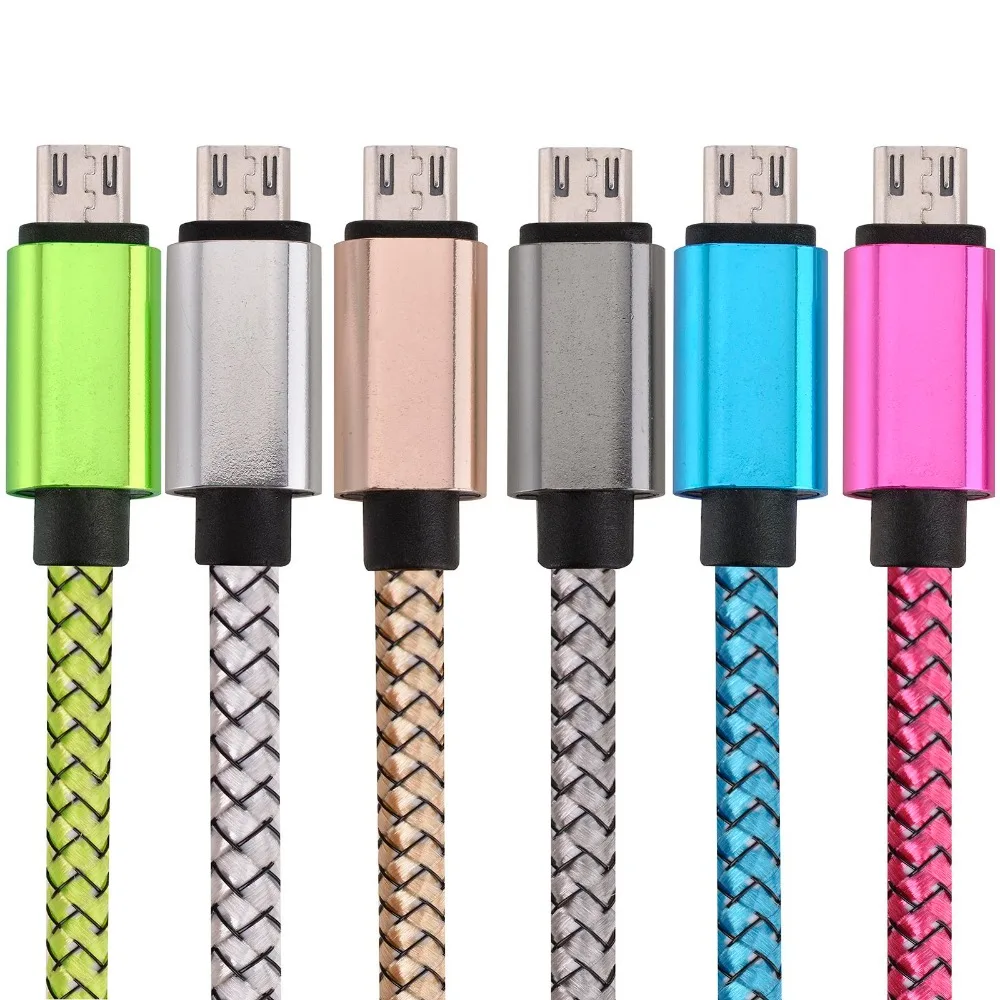 1m 2m 3m Micro Fabric braided Cable Accessory Bundles for Android Cell ...