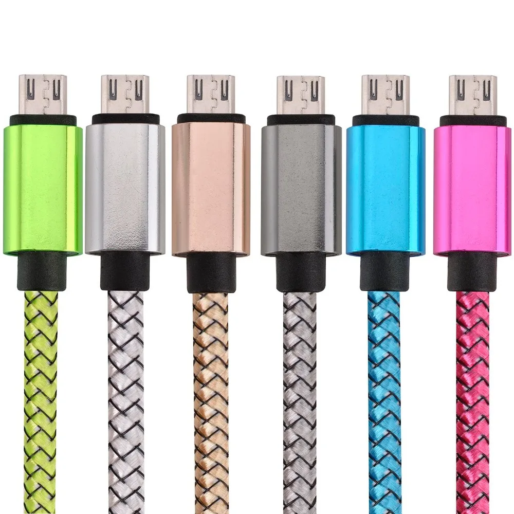 1m 2m 3m Micro Fabric braided Cable Accessory Bundles for Android Cell