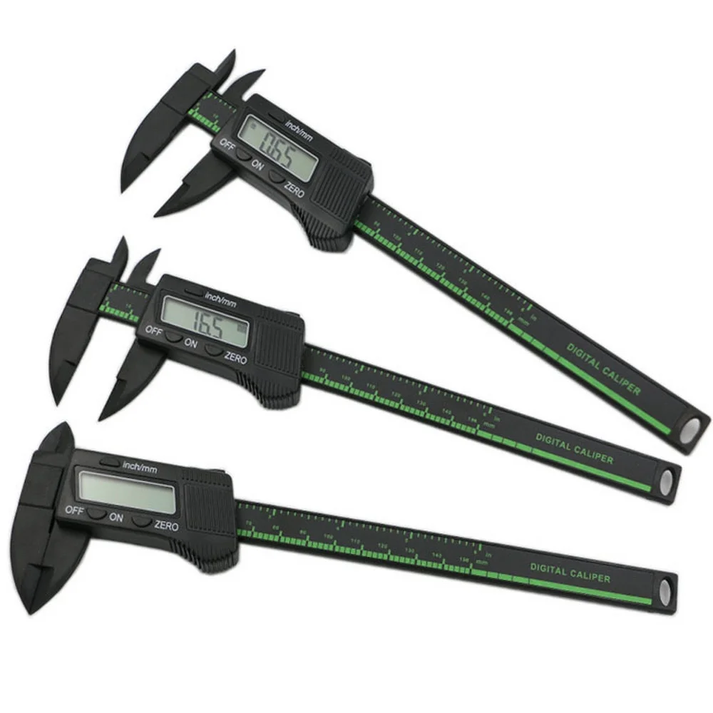 Measuring Tool Carbon Fibre Vernier Electronic Digital Caliper 150mm Micrometer Gauge DIY LED Measure Instrument Vernier Caliper