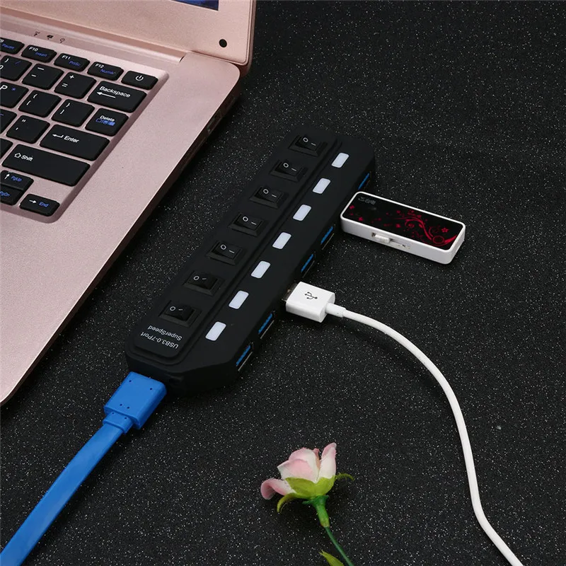 Ecosin2 USB концентраторы usb концентратор 3 0 с адаптером питания 7 портов