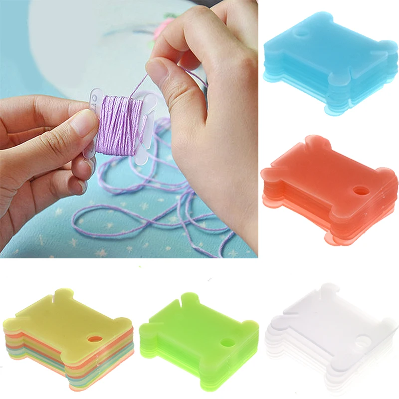 COCODE Plastic Floss Bobbins for Cross Stitch Embroidery Cotton Thread Craft DIY Sewing Storage White 120 Pieces