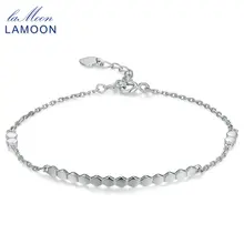 Lamoon тонкое Ювелирное Украшение, браслеты с брелоками для Новинки для женщин Вафельная Ткань S925 реальные Щепка круглый классический дизайн H-Y016