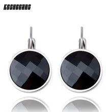 Новинка, Женские Ювелирные аксессуары, роскошные элегантные керамические большие серьги-гвоздики, Модные Винтажные серьги в стиле ретро, черные, белые, вечерние