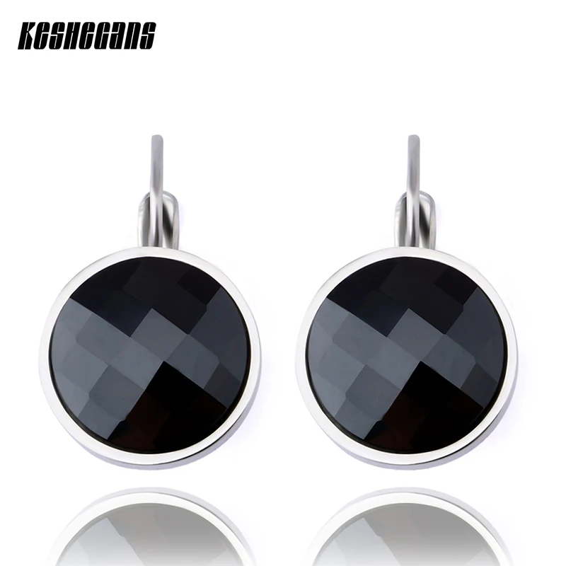 

New Women Jewelry Accessories Luxury Elegant Ceramic Big Stud Earring Fashion Vintage Earring Retro Black White Party Wearing